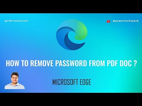 How to remove password from PDF document using Microsoft Edge ?