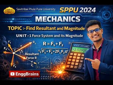 Engineering Mechanics Unit-1 || Find Resultant and Magnitude || SPPU-2024 Pattern