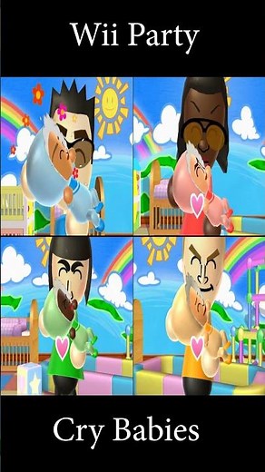 Wii Party - Cry Babies Minigames - Tunlin Vs Jackie Vs Marisa Vs Tyrone