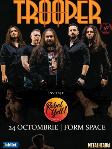 TROOPER canta la FORM SPACE din Cluj-Napoca pe 24 octombrie. In deschidere vor canta Rebel Yell. #fy #VIR #Trooper #FormSpace #RebelYell