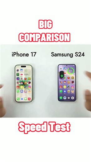 The ultimate speed showdown is here. 🏁· S24 vs. iPhone 17: Who wins the race?#shorts #apple