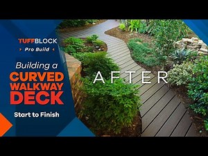 How To Build A Curved Walkway - Garden Deck Path - Off Front Of House - Floating Deck with TuffBlock