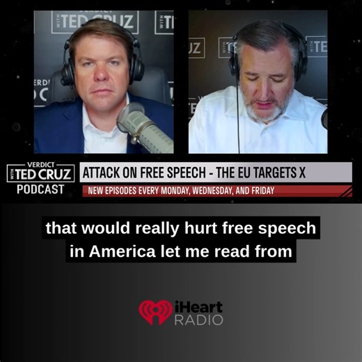 Sen. Ted Cruz says the 2024 election could have gone differently if Elon Musk hadn’t opened Twitter to real debate. He argues that corporate media pushed Democrat talking points while silencing dissent — until Musk restored free speech. Now, Cruz warns the EU wants to force Twitter/X back into censorship, threatening speech in America. Full breakdown on Verdict with Ted Cruz. https://podcasts.apple.com/us/podcast/verdict-with-ted-cruz/id1495601614?i=1000740603181 | Verdict with Ted Cruz