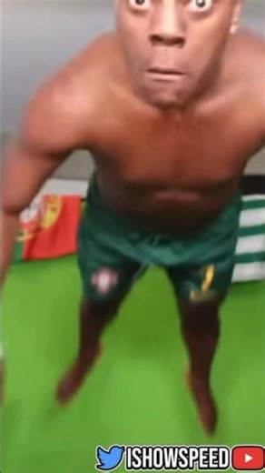 iShowSpeed Jumps into Camera after Hitting 17 Million Subs… #ishowspeed #ronaldo #shorts