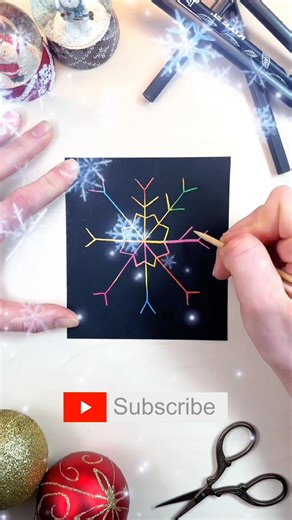 How to Draw SNOWFLAKE ❄️ Drawing Tutorial Step by Step for XMAS mood #christmas #drawingtutorial