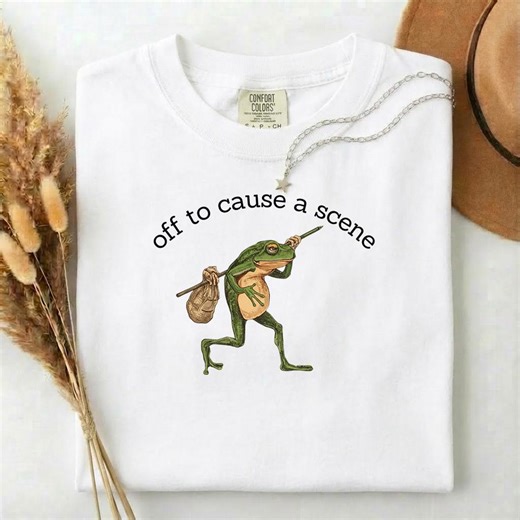 Funny off to Cause a Scene, Frog Shirt, Unisex Comfort Colors 1717, Unhinged Animal Lovers Shirt. Perfect Gifts - Etsy
