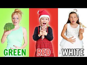 Last to stop EATING IN YOUR COLOUR WINS! *christmas food edition* | Family Fizz