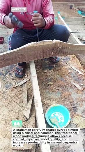 Traditional Wood Carving Skill | Shaping Curved Timber by Hand