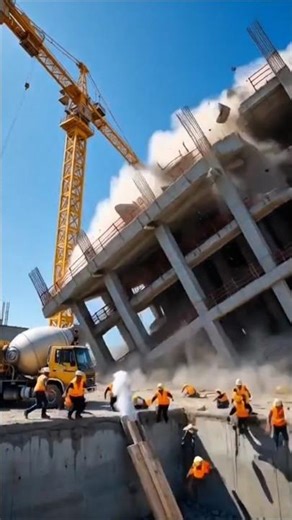 TOTAL COLLAPSE at Construction Site! 😱 #fail #constructionfail #engineering