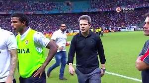 Moment mass brawl breaks out on football pitch in Brazil