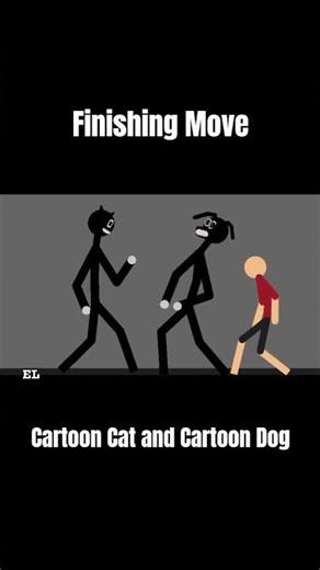 Cartoon Cat and Cartoon Dog Finishing Move #shorts #animation #sticknodes