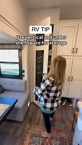RV Tip: use every space in your camper for storage. Any dead space can become storage space. Love this paper plate holder by @spaceaid_official that I used also in the truck camper. Ways we use dead space for storage. -I hang spice racks on pantry door. -I use shelves in cabinets to make use of the tall empty space. -I hang baskets on the walls and my island for storage. -And I use under the cabinet shelf for storage like this paper plate holder. How do you use empty space for storage? #rvlife #