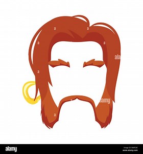 Vector cartoon style funny pirate face element or carnival mask. Decoration item for your selfie photo and video chat filter. Red hair, mustaches and Stock Vector Image & Art - Alamy