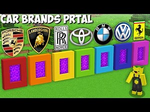 I SURVIVAL in PORTALS with BEST CAR BRANDS in Minecraft ! RAREST CAR INSIDE PORTAL !