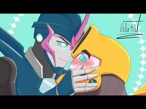 she loves making him blush 🥰💛💙 | Bumblebee x Arcee