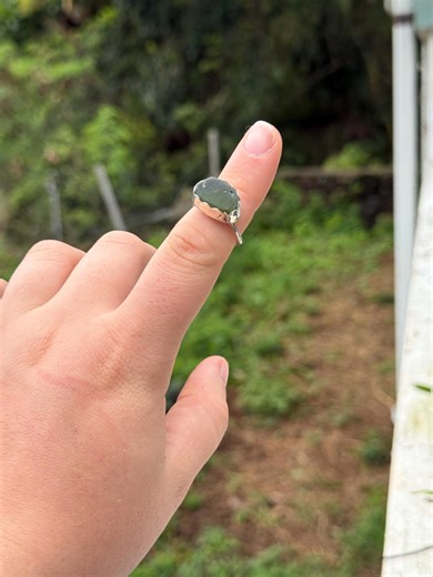 Green Sea Glass Bezel Ring - Etsy