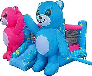 GOOSH Teddy Bear Inflatable Jumper Bounce House with Heavy Duty Blower, GFCI, Stakes, Repair Patches, and Storage Bag. 12Ft x 7.8ft x 7.8ft Ages 3-10 Years