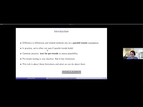 Jonathan Roth "Testing and Sensitivity Analysis for Parallel Trends"