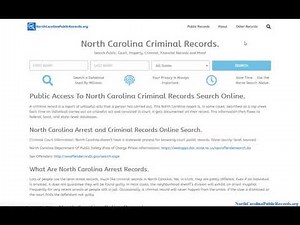 Public Access To North Carolina Criminal Records Search Online.