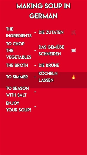 German Vocabulary for Making Soup 🥣 From Scratch!
