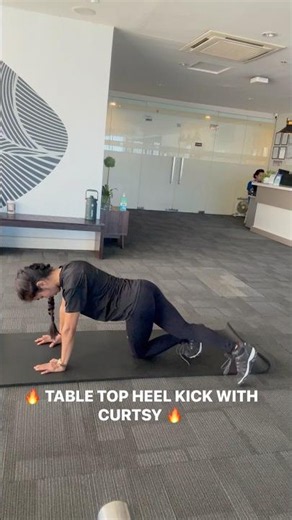 TABLE TOP HEEL KICK WITH CURTSY #beginners #inspiration #fitnessjourney #exercisetutorial #mobility