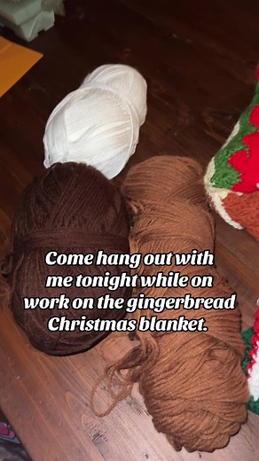 I’m trying to get this @Sirdar gingerbread crochet along blanket done! I’m ready to use it while laying on the bed drinking hot cocoa. Join me tonight ❤️ #live #crochettiktok #beginnercrochet #yarn #christmasblanket
