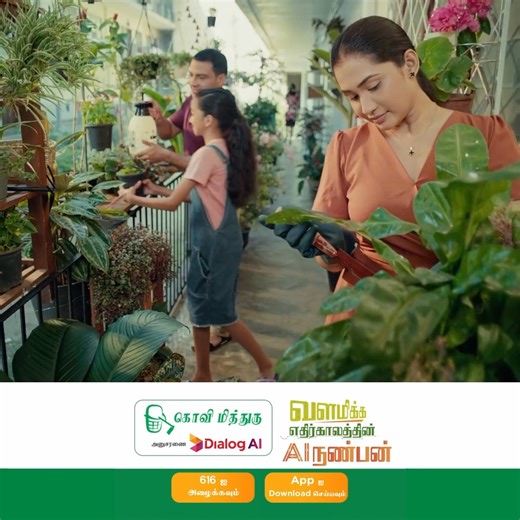 கொவிமித்துருவின் Chat மற்றும் Voice Bot மூலம் உங்கள் பயிரின் பிரச்சனைகளைத் தீர்த்து, விவசாய ஆலோசனைகளைப் பெற்றுக்கொள்ளுங்கள்! முதல் 3 மாதங்களுக்கு, AI அம்சங்களை இலவசமாக முயற்சித்துப் பாருங்கள். இன்றே, Google Play Store இலிருந்து கொவிமித்துரு App-ஐ Download செய்யுங்கள். | Dialog Axiata