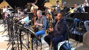 The Jazz at Lincoln Center Orchestra sound checking “Song for Bra Des Tutu” by Winston Ngozi, arranged by Marcus Printup for tonight’s show at Standard Bank Joy Of Jazz | Wynton Marsalis
