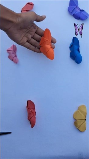 origami butterflies 🦋 easy Tutorial #diy #ytshorts #paper butterflies
