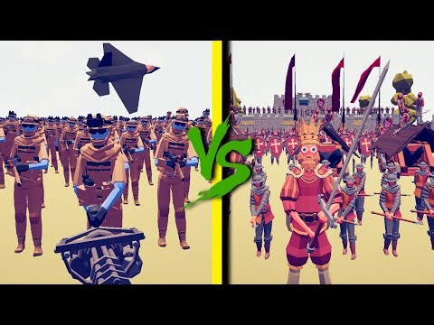 MEDIEVAL FACTION vs MODERN ARMY - Totally Accurate Battle Simulator TABS