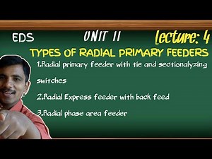 TYPES OF RADIAL PRIMARY FEEDERS | Electrical Distribution Systems | lecture 4 | UNIT II | reddaiah