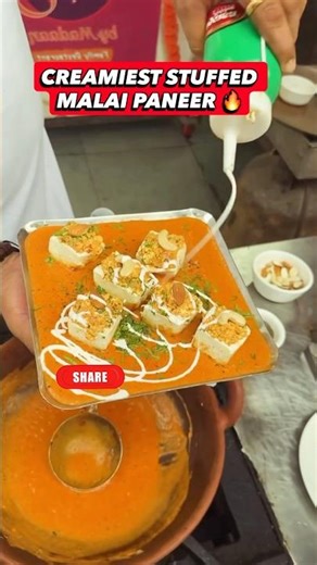 ₹120 MALAI STUFFED PANEER 🔥 MOST CREAMY PANEER IN DELHI! #shortsfeed #streetfood #feedshorts
