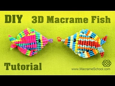 3D Macramé Fish Tutorial - Pesce, Pescado, Poisson, Peixe, Fisch