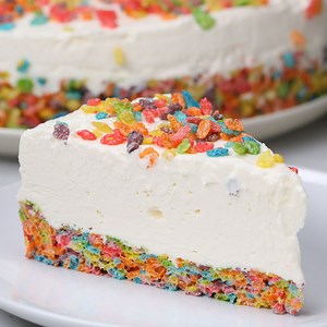 Rainbow Cereal Cheesecake Recipe by Tasty
