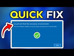 How To Fix "Could Not Find The Recovery Environment" on Windows 11/10