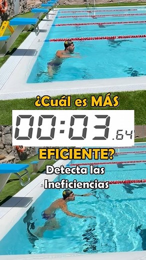 🎥 ¿Cuál de los dos nados de 25 metros es más eficiente? En este video, analizamos dos estilos de nado para identificar cuál es más eficiente. Observamos lo siguiente: 🔹 Parte Superior: Mayor frecuencia de brazadas y un batido de piernas más visible. Menor tiempo de deslizamiento por brazada. 🔹 Parte Inferior: Menor frecuencia de brazadas y batido de piernas. Ambas carreras registran 16 segundos, pero el nadador de arriba realiza 13 brazadas mientras que el de abajo solo 11. 🚀 Salida en Strea