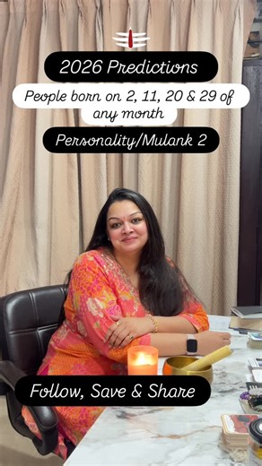 VAMIKA MITTAL ( PALLAVI ) on Instagram: "Jai Guruji 🙏 2026 predictions for mulank 2/personality 2,people who are born on 2, 11, 20 & 29 of any month. Blessings are about to showered upon you.. Share this and tag your number 2 friends and family members, blessings come back manifold when we share it with others!!! 🌼🫶🌈💯 Claim this reading by following these steps 🧿Follow the page @pallavitarot7 🌼Like and comment your date of birth 🧿Save this reel 🌼Share this reel with friends and family r