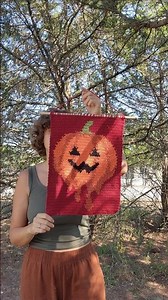 Melty Jack O'Lantern for spooky season #crochet #tapestrycrochet
