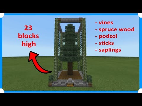 How To Build A Giant Spruce, Podzol & Vine Farm [Minecraft Bedrock Edition]