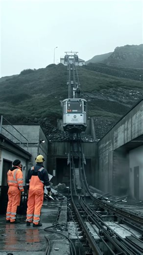 Funicular train arriving at the station #funicular