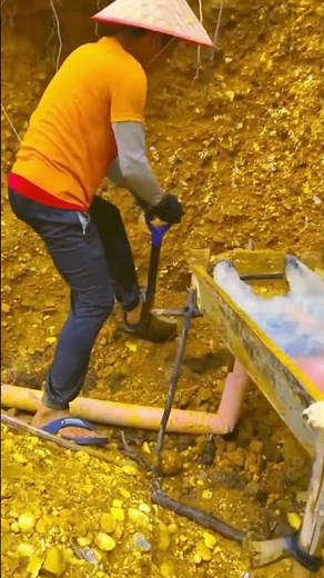 Gold Extraction from Deep Mine 🌞 Real Gold Mining Process in Action 🌞 #jewelry #gold #luxury