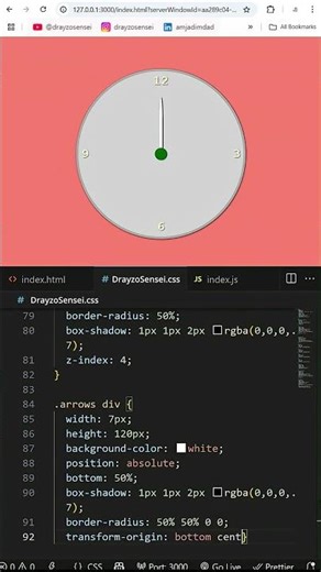 Real-Time Analog Clock using HTML, CSS & JavaScript ⏰