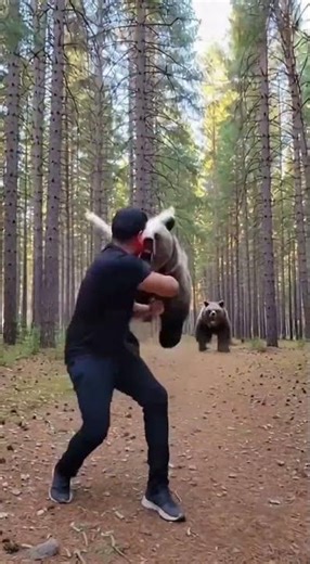 Ya me tenía harto el oso… así que me volteé 😤🐻#NomasMeFaltaba #Animales #Comedia #VideoViral #Shorts