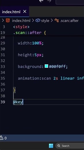 Infinite Scanning Line Using CSS #coding #webdesign