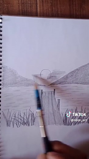 Easy Lake Scenery Drawing Tutorial for Beginners