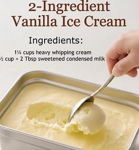 2-Ingredient Ice Cream (No-Churn) 🍨 What flavor should I try next — chocolate chips, strawberry, or cookies & cream? Comment your favorite! | Grandma's Recipes