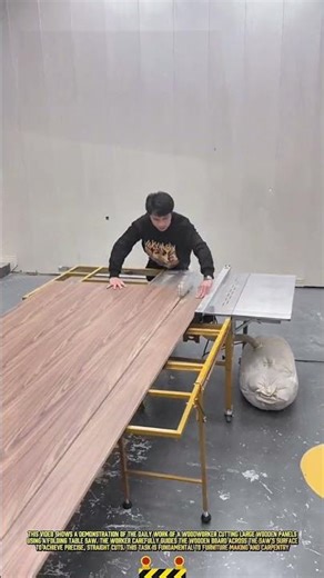 Build a Wooden Table! Daily Worker Process of Cutting Wooden Boards with a Folding Table Saw