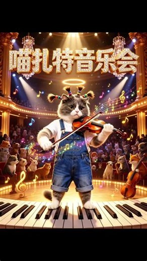 喵扎特音乐会 #萌宠出道计划猫咪 #创作者中心 #创作灵感 喵扎特音乐会喵扎特在线拉小提琴#猫咪才艺表演#猫的十万个为什么