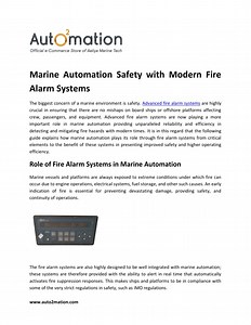 Marine Automation Safety with Modern Fire Alarm Systems - SlideServe