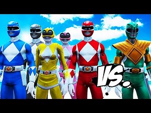 POWER RANGERS VS GREEN RANGER - RED, BLUE, BLACK, YELLOW, PINK RANGERS VS GREEN RANGER